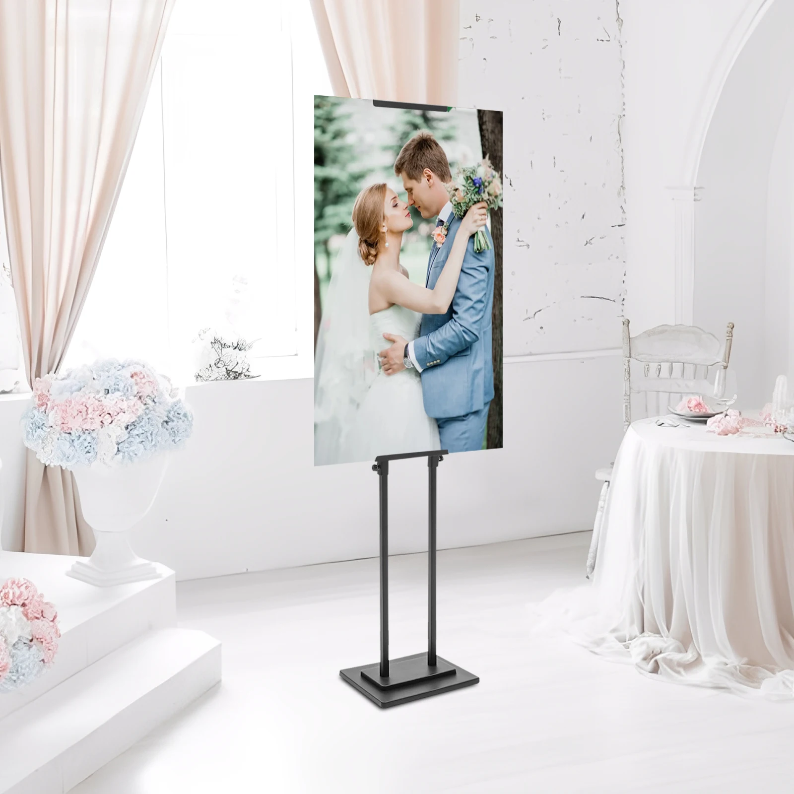 

Прямоугольная черная практичная регулируемая рекламная подставка Напольная подставка для плакатов для выставок, выставок, ресторанов