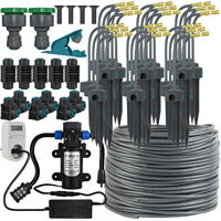 5M-30M Garden Watering System Self-priming Pump Timer Drip Irrigation Kit 360° Bendable Mist Brass Cooling Sprinkler Pot Bonsai