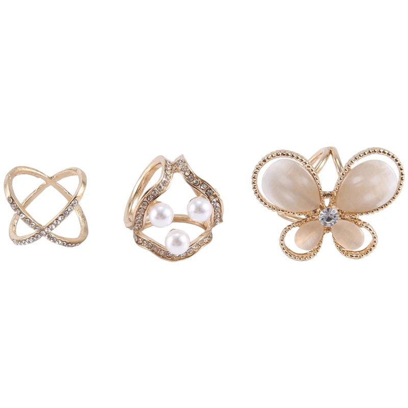 4 Pcs Scarf Rings Scarf Ring Clips Scarf Buckle Rings For Women Elegant Silk Scarve Shawl Decoration Accessories