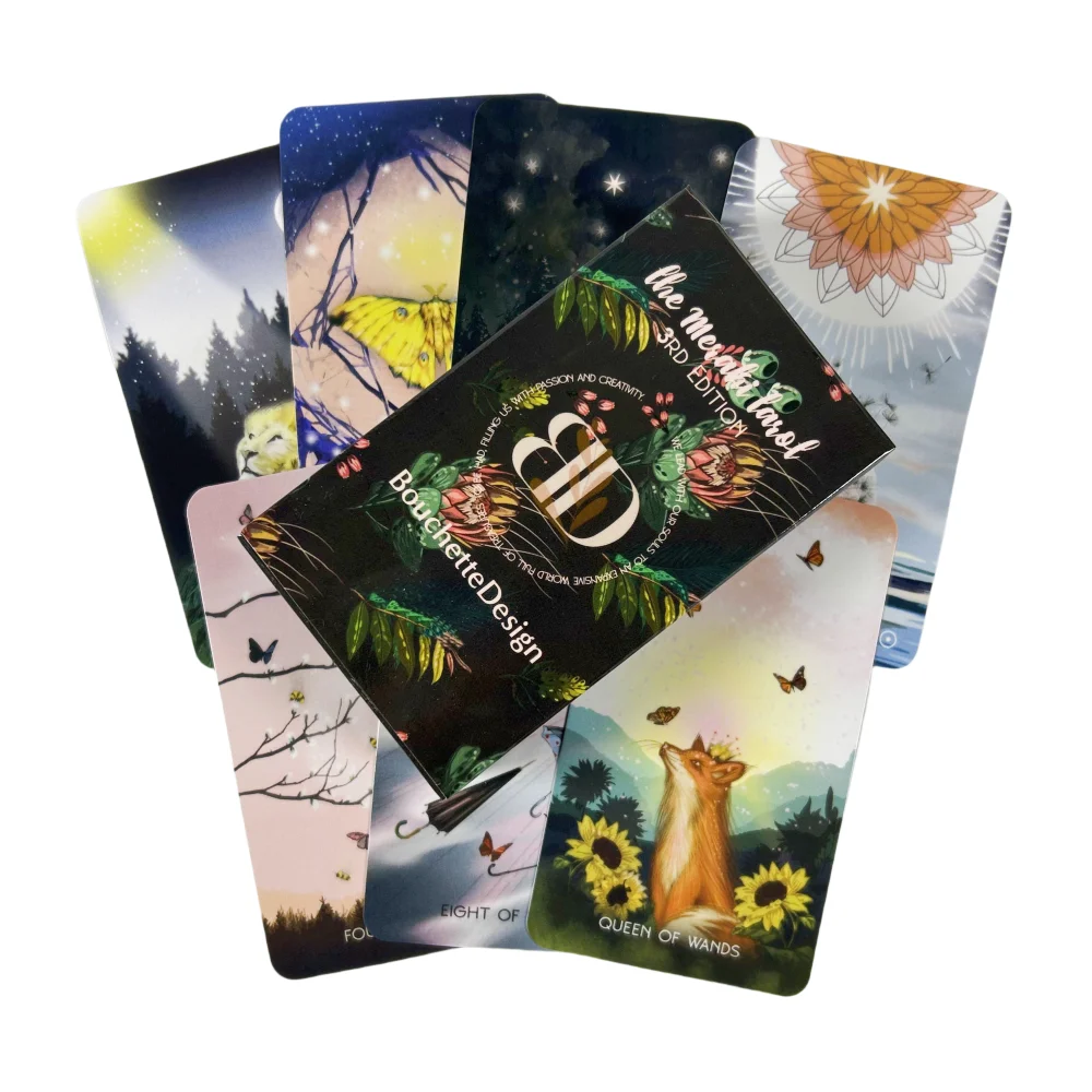 Cartas de Tarot Mesahi, tercera edición, una baraja de 79, oráculo, visiones en inglés, edición de adivinación, Borad Meraki, juegos de Tarot