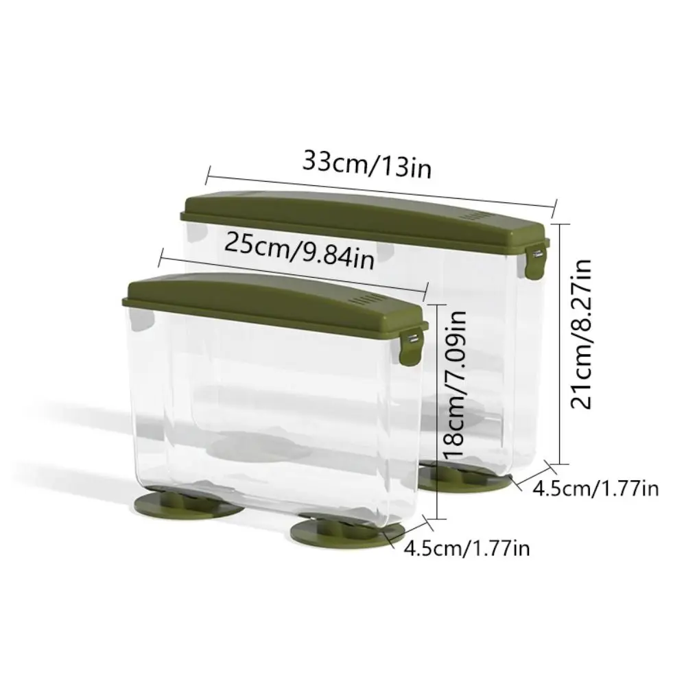 Plastic Reptile Breeding Box Square Transparent Turtle Feeding Cage Portable with Lid Desktop Fish Tank Lizard