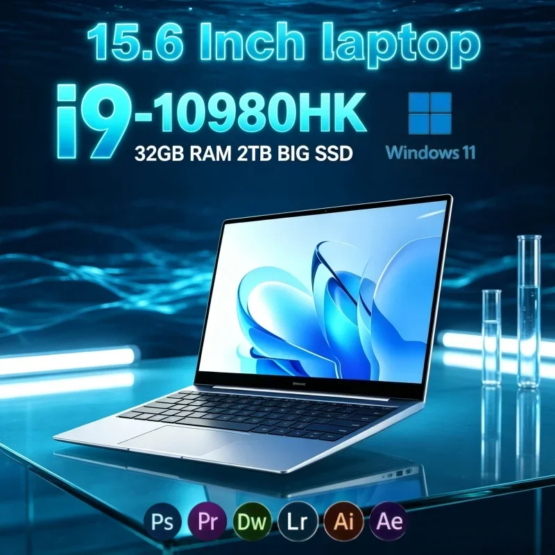 

Ultralight 15.6 Business Trip Notebook PC Intel I9 10980HK High End CPU Dual RAM Versions 32GB Large Memory 2TB SSD Win11 Laptop