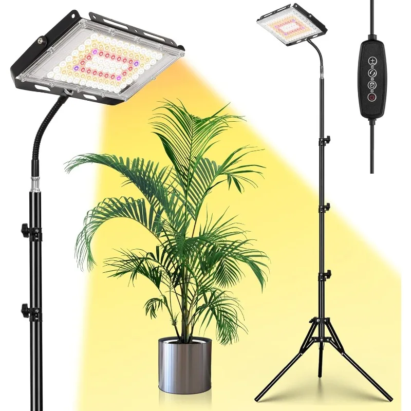 Grow Lights for Indoor Plants, 96 LEDs Full Spectrum Standing Plant Grow Light with 4/8/12H Timer