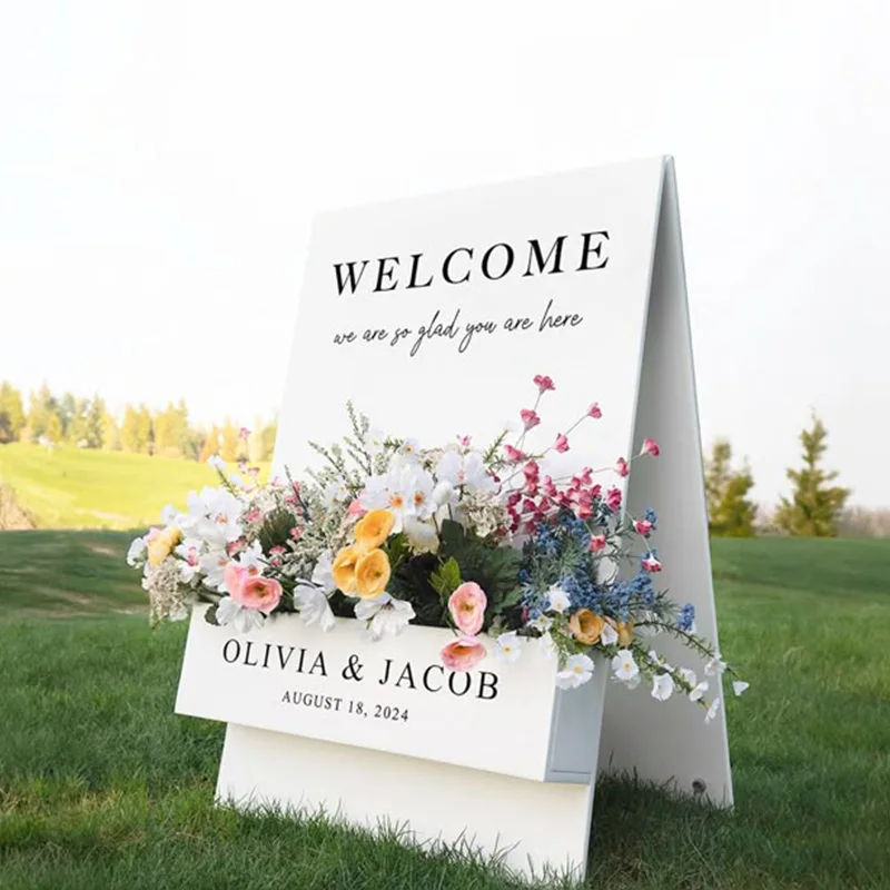 

Customized Foldable Flowers Welcome Logo Wedding and Event Decoration