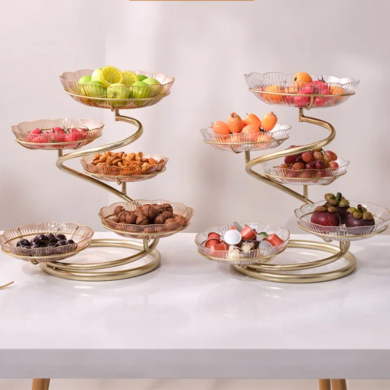 

Multi-layer online celebrity fruit tray modern home living room coffee table creative luxury snacks dried fruit candy tray new.