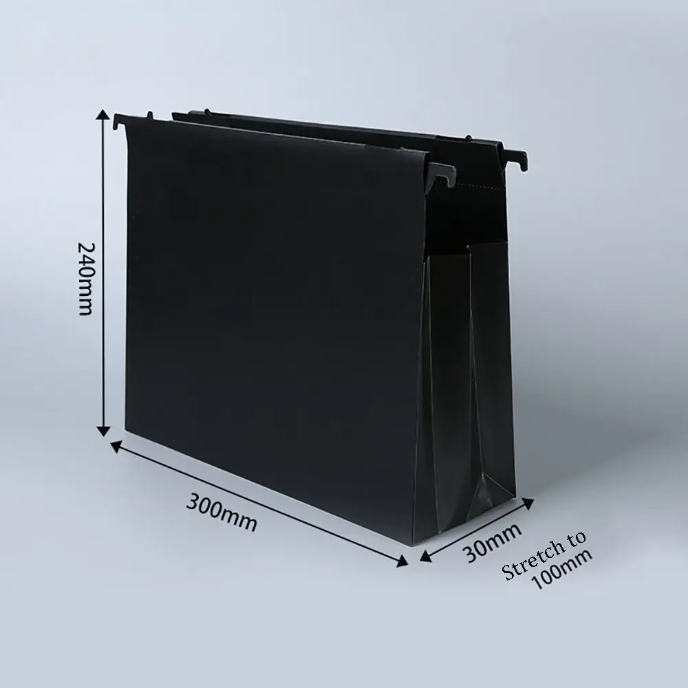 Pasta suspensa PP para documento, design expansível, fichário de gancho bilateral, braçadeira de contrato, pasta de arquivo impermeável, A4