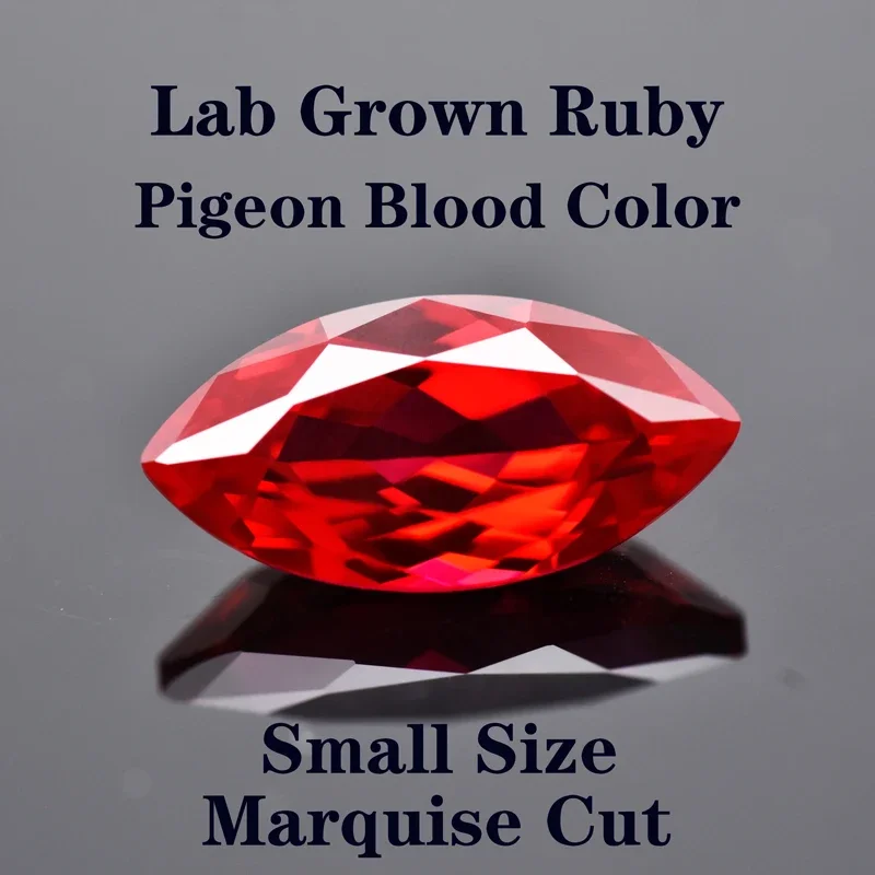 

Lab Grown Ruby Pigeon Blood Color Marquise Shape VVS1 DIY Charms Ring Necklace Earrings Main Materials Extremely Shiny Quality