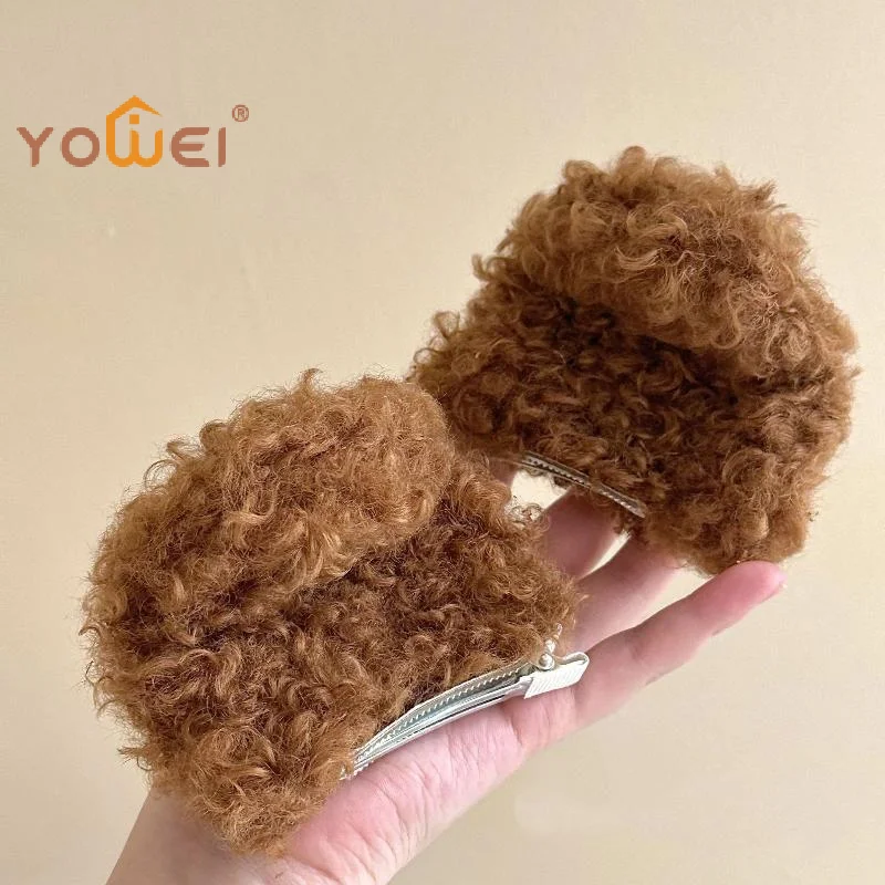 Latest 1Pair New Cute Puppy Ears Side Clips For Girls Plush Hairpin Kawaii Barrettes Headwear Kids Hair Accessories Gifts