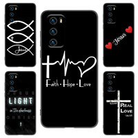 Faith Christian Jesus Black Phone Case For Huawei P8 P9 P20 P30 P40 Mate 8 9 10 Lite 20 30 P50 Pro Plus 20X P Smart 2020