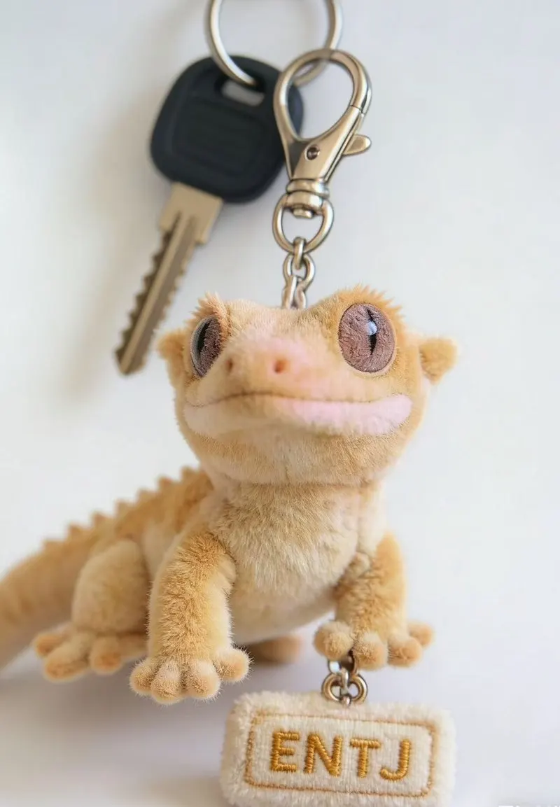 Chaveiro de Pelúcia Gecko Crestado Fofo e Macio, Pingente de Bolsa Kawaii Estilo Entj, Charm para Mochila, Presente de Ano Novo para Amigos