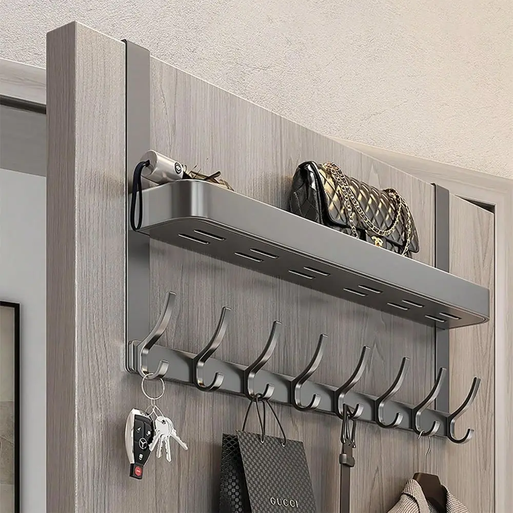 

Over The Door Hanger, Bathroom Towel Rack, Fits 13 4 Inch Thick Doors, Silver