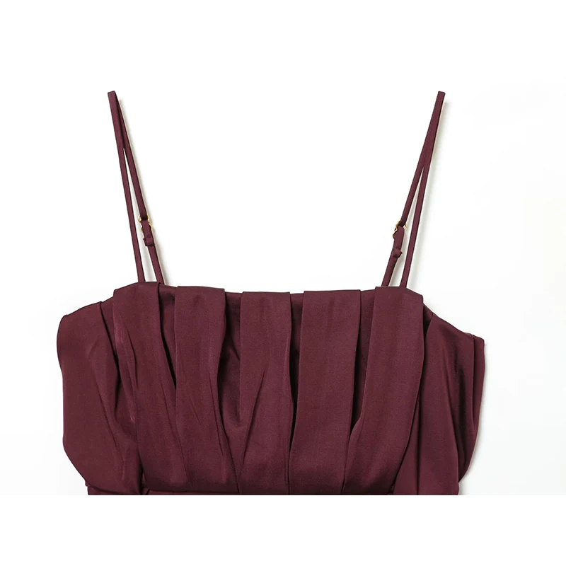 YENKYE أزياء المرأة الجديدة السباغيتي الأشرطة النبيذ الأحمر بالون كاميس مثير المحاصيل الأعلى #4