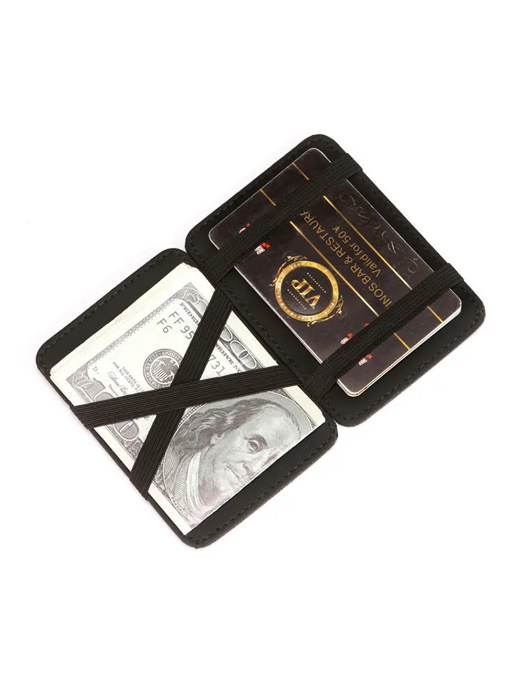 Thin Mini Wallet Men Business PU Leather Magic Wallets Credit Card Holder