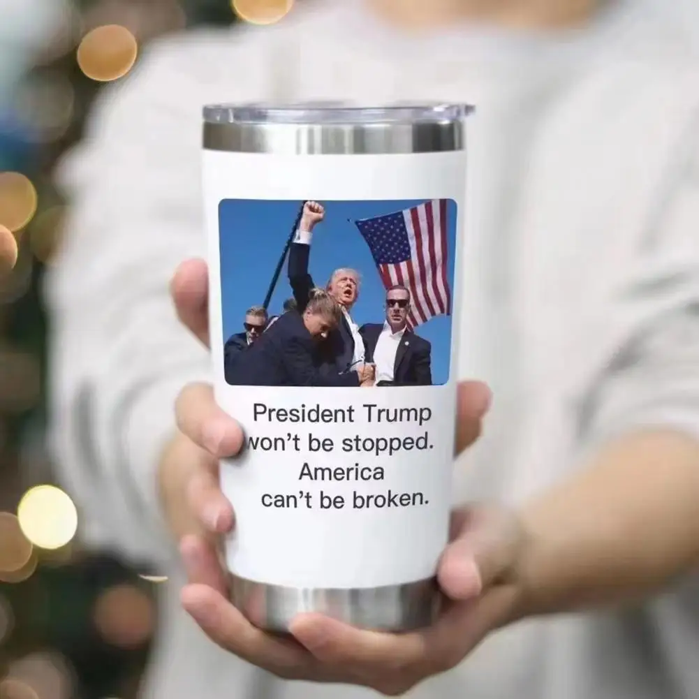 Trump Election Mug Thoughtful Gift Mug 2024 Trump Election Insulated Stainless Steel Tumbler Leak-proof Lid for Men for Trump