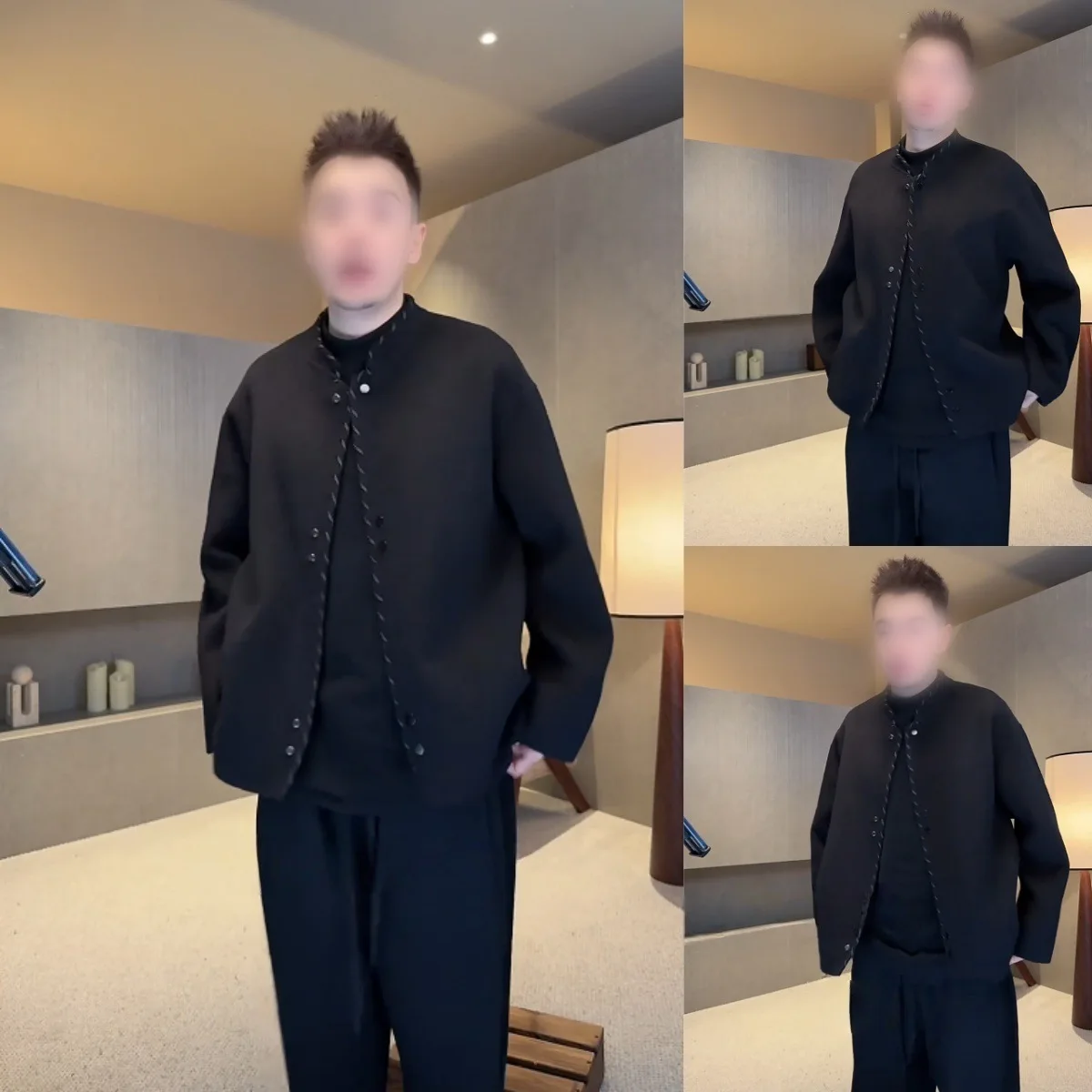 

Faionable Double-Sided Casual Men's Jaet Autumn Winter Comfortable Luxury Chinese Sle Versatile Light Weight Coat