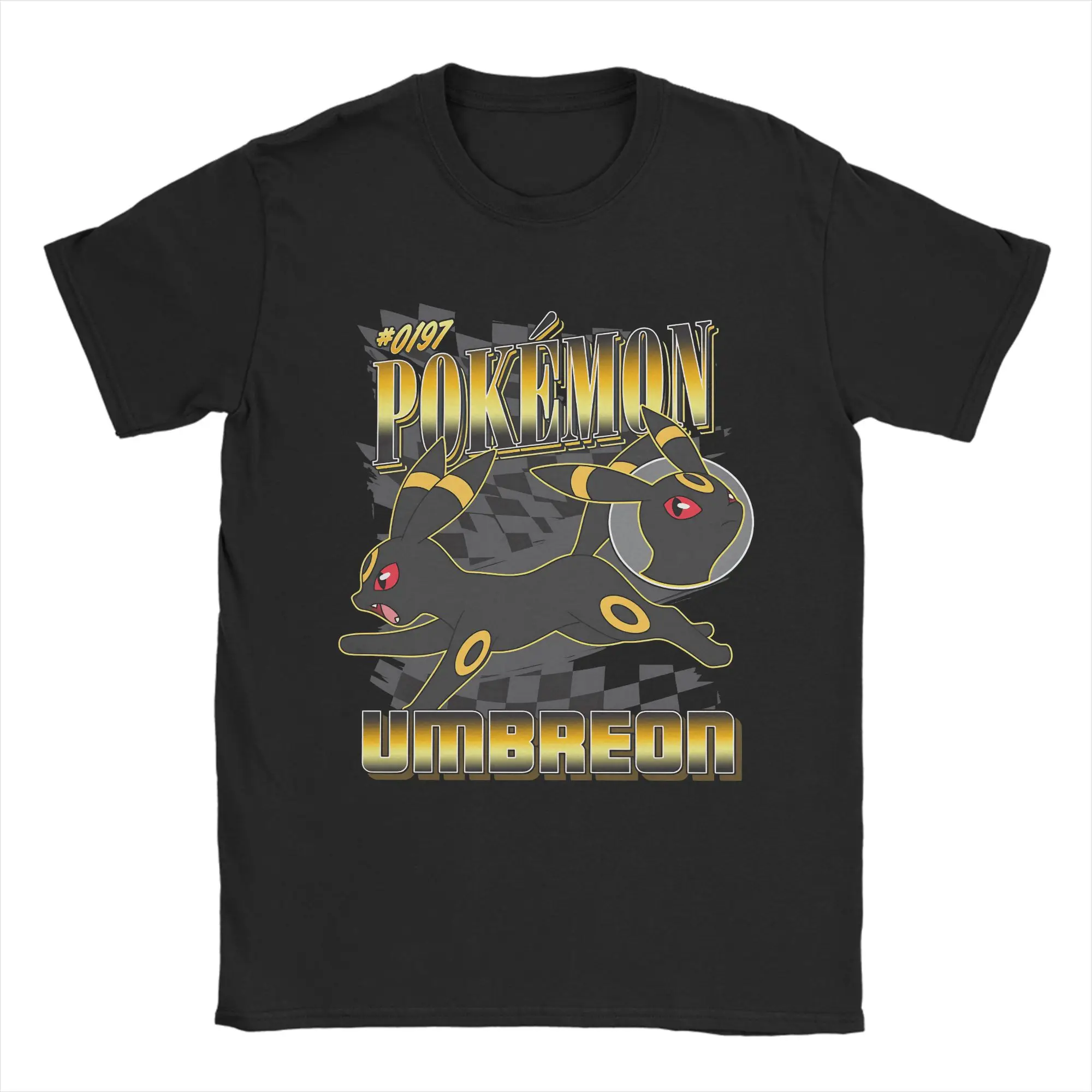Men T-Shirts Pokemon Umbreon Crazy Pure Cotton Tee Shirt Short Sleeve  T Shirt Round Neck Clothing Plus Size