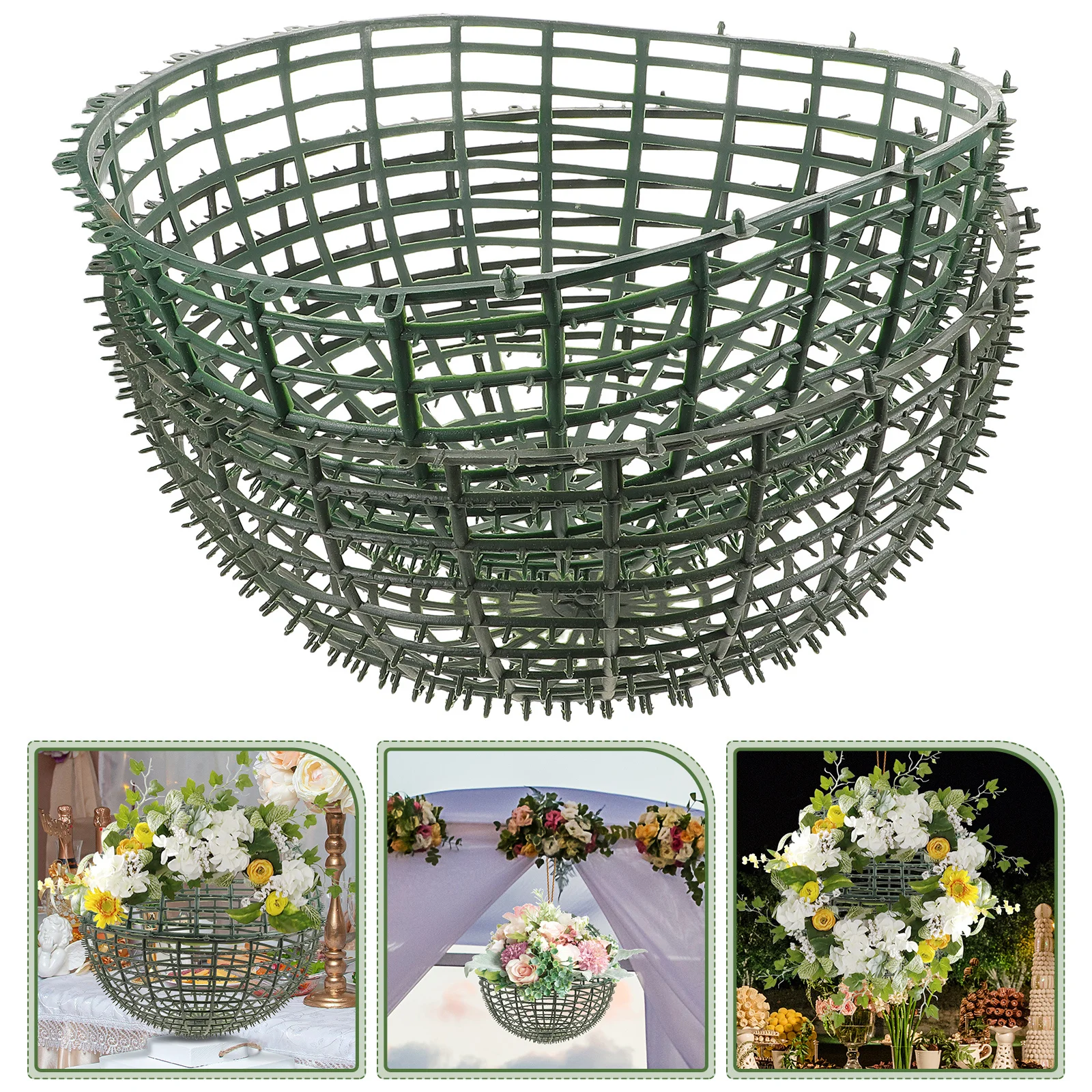 

Artificial Plants Topiary Ball Frame Faux Grass Ball Holder Plastic Flower Rack Garden Wedding Supplies Decorative Cage 40cm