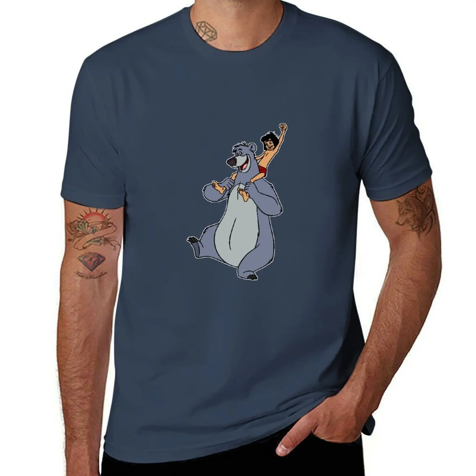 

Baloo & Mowgli Sticker T-Shirt essential t shirt man t shirts high quality luxury brand T-Shirt