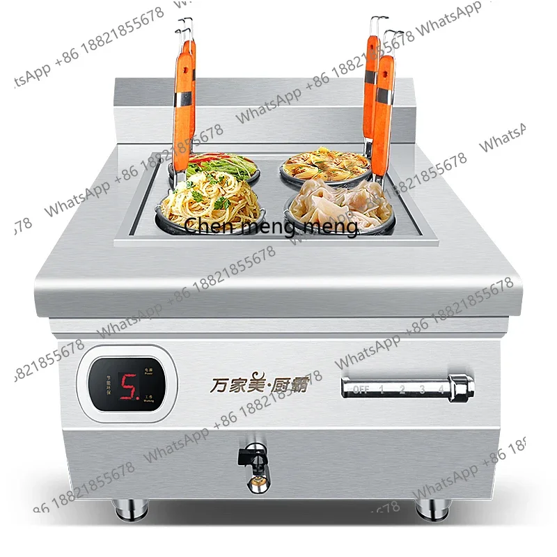 A07 Commercial noodle cooking stove 6000W electromagnetic commercial electric desktop ironing  stove pot boiling water 4-head st