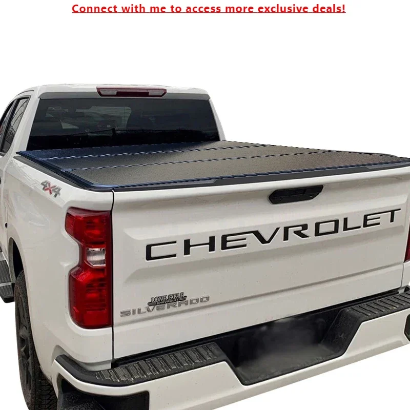 

Zolionwil Retractable Hard Tri-folding Truck Bed Tonneau Cover For GMC Silverado
