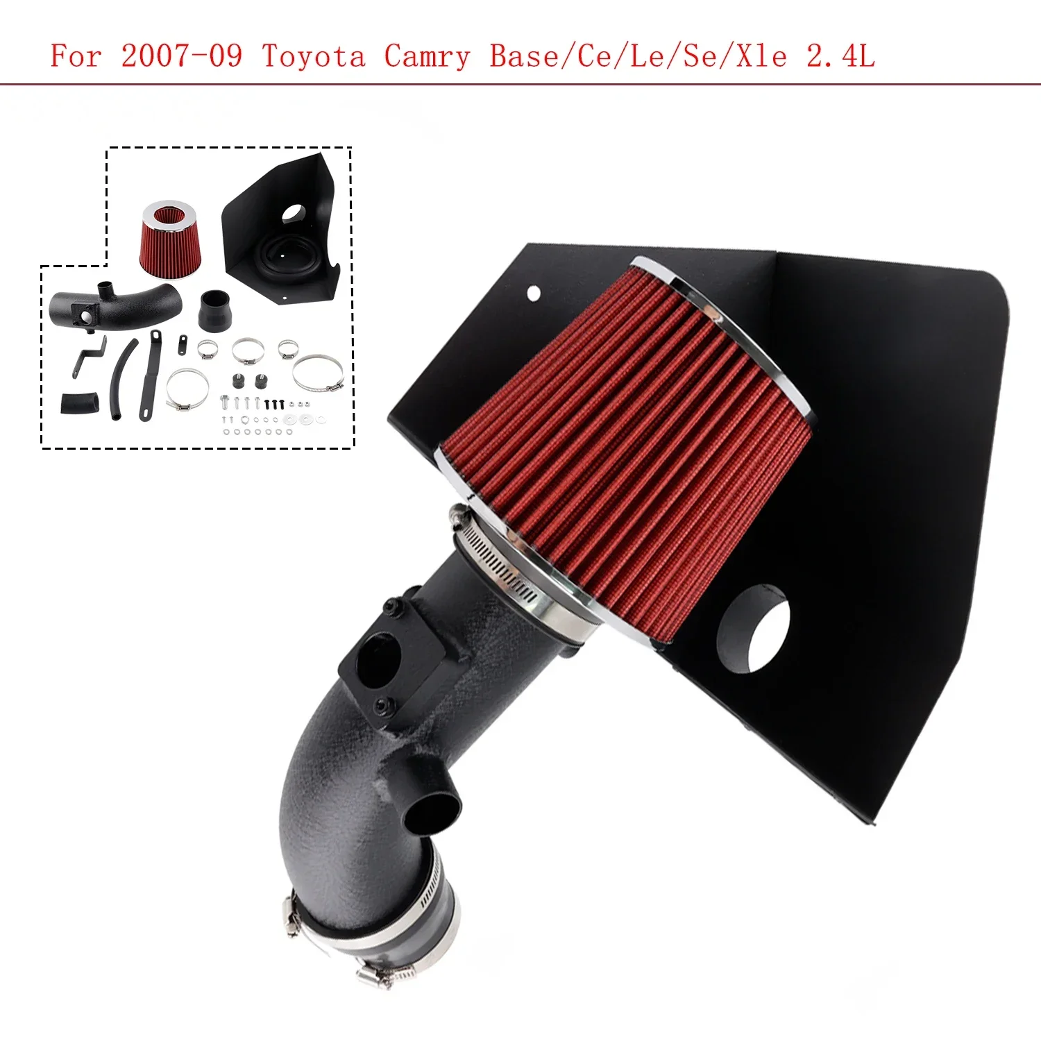 

Комплект для холодного впуска воздуха с теплозащитным экраном (серебристый/черный) – для Toyota Camry 2.4L 2007-2009 Base/CE/LE/SE/XLE