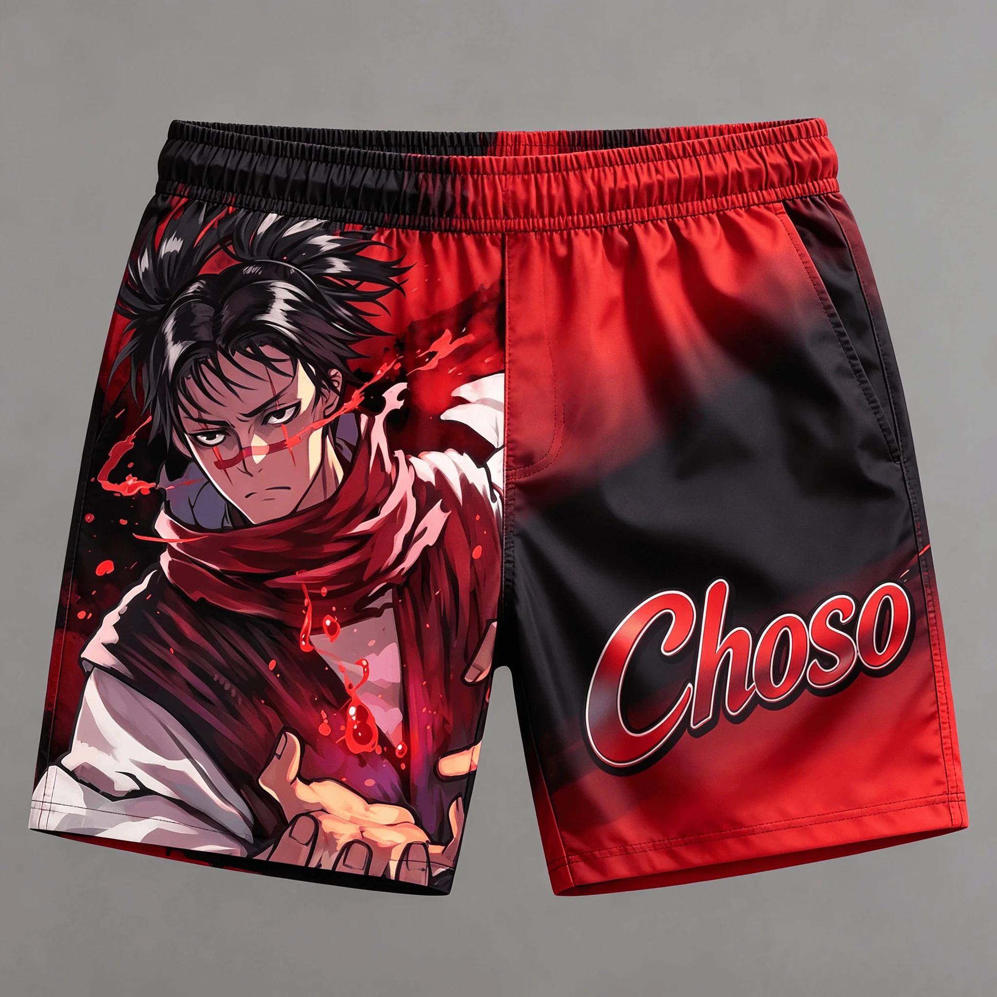 2026 Summer Jujutsu Kaisen Choso Quick Dry Gym Shorts, Men's Unisex Anime Print Running Sports Board Casual  Shorts