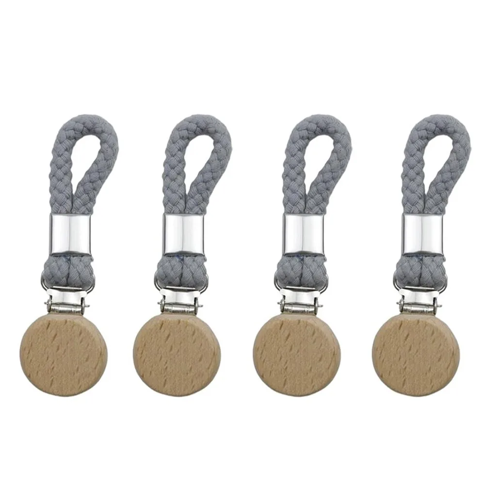 

4Pcs Braided Towel Hanging Clips Wear-resistant Space Saving Small Woven Rope Clamps Cotton Loop Convenient Hand Towel Hanger
