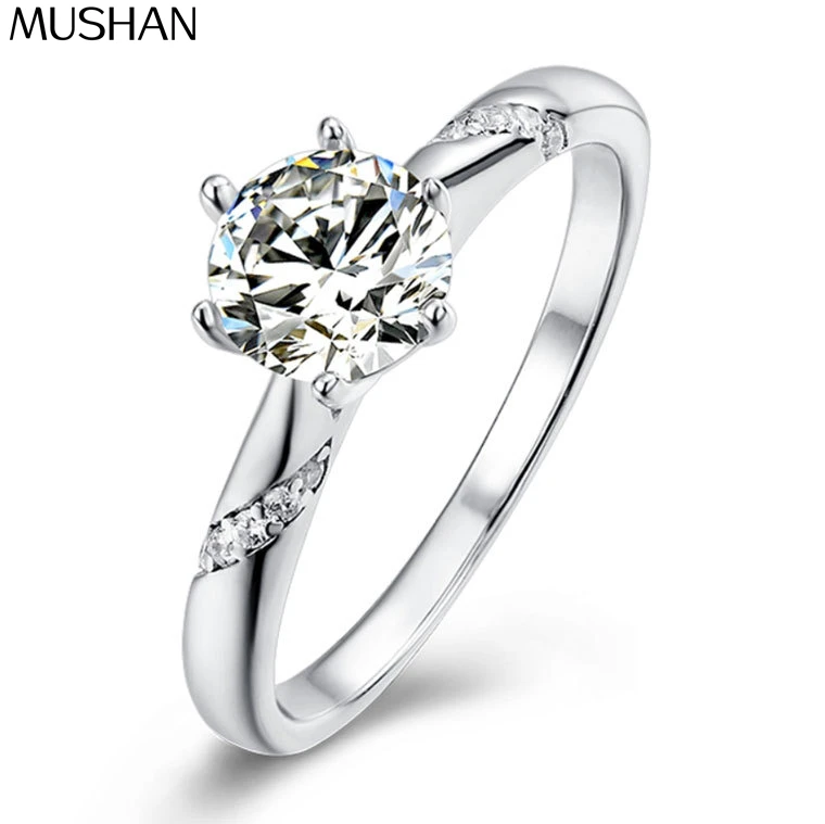 

MuShan Luxury Jewelry 925 Sterling Silver Ring Moissanite Gorgeous Ring for Lover 18K Real Gold Plated MST Patent GRA Rings
