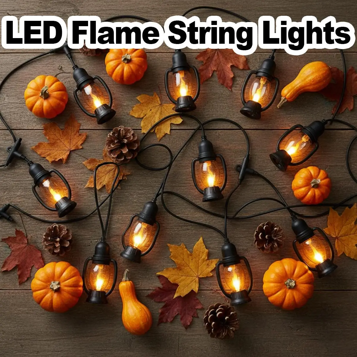 LED Flame String Lights Retro Lamp Waterproof Outdoor Design Warm White Flicker Effect Garden Patio Party Decor Lights