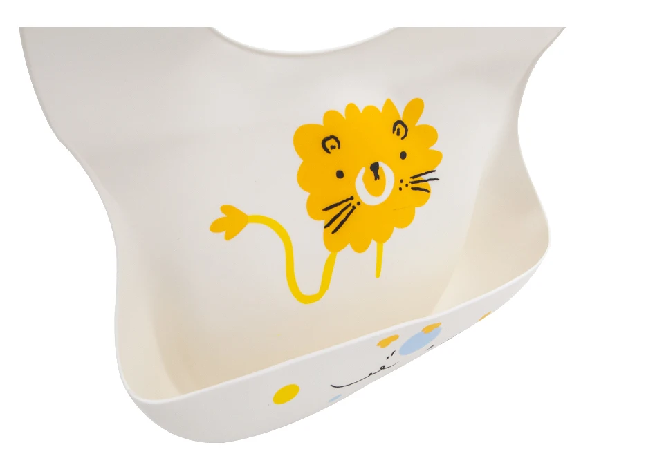 Wasserdichte Lätzchen für Kinder zum Füttern von Babys, Essen, weiches Silikon, Babeast-Cartoon-Druck, verstellbare Baby-Probier-Lätzchen – Detail 9