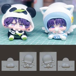 2cm/3cm/4.5cm/6cm Silicone Mold Handmade DIY Ultra Light Clay Stone Plastic Clay Making Cute Doll Q Version Body Film Tools