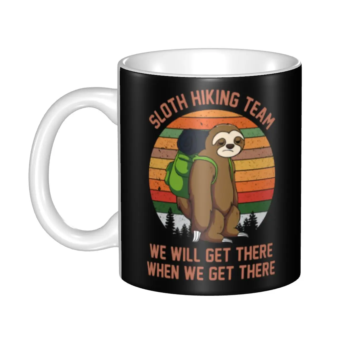 

DIY Sloth Hiking Team Ceramic Mugs Custom Coffee Cup Creative Present