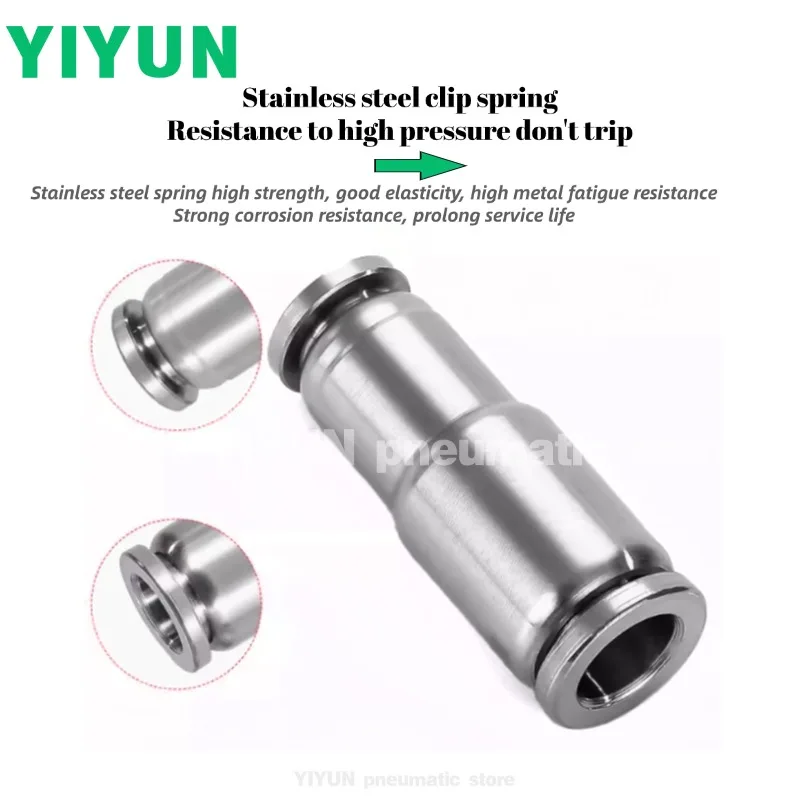 Pneumatic stainless steel Y-type tee-pipe joint PEG, straight-type tee-pipe joint PG,T-type tee-pipe joint PW