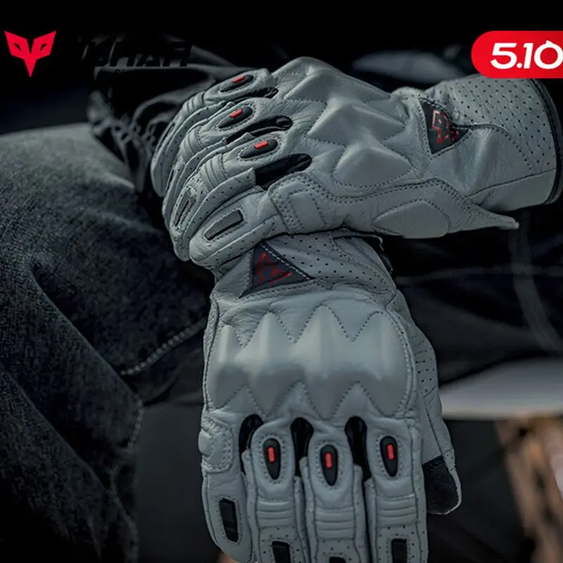 

Duhuan A6 Genuine Leather Motorcycle Riding Gloves Touchscreen Compatible Breathable Comfortable Protection For Men All Seasons