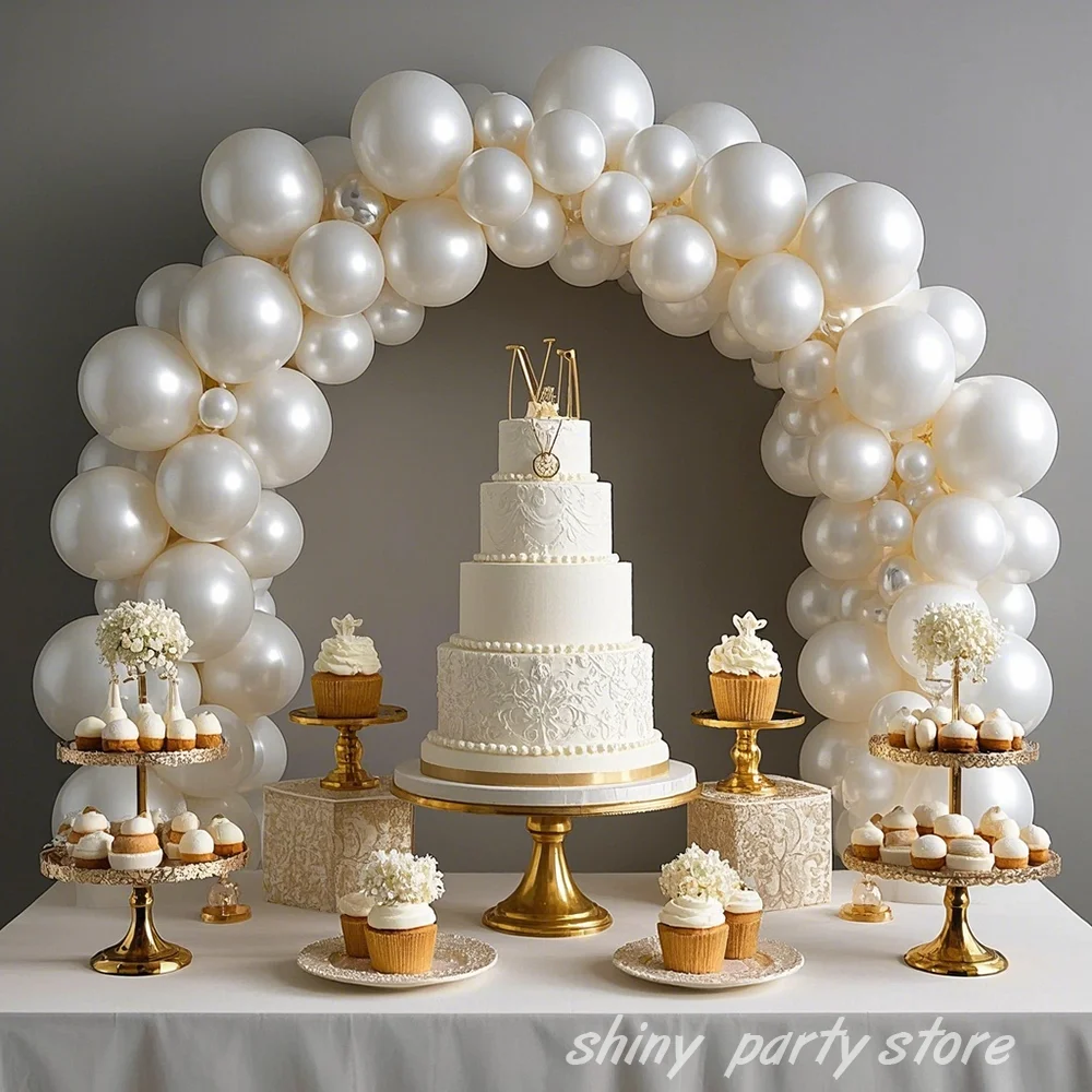 

50/100pcs Pearl White Balloon Party Decoration Gold Red Silver Blue High gloss Balloons Happy Birthday Wedding Anniversary Decor