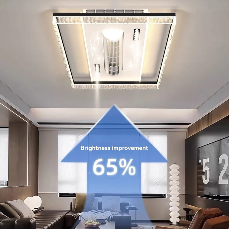 

2026 Ceiling Fan Light Living Room Invisible Bladeless With Remote Control,Ceiling Fan Lamp Home Decor Living Room Bedroom Hotel