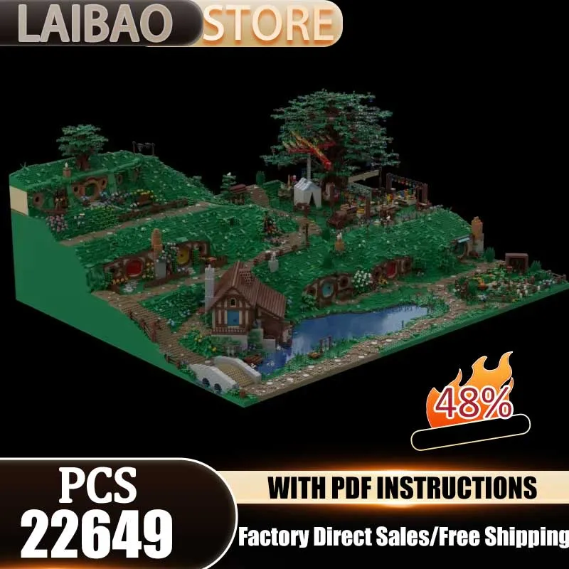 

Moc Building Blocks Movie Scene Bag End House Model Technology Bricks DIY Assembly Magical Rings Tribe Street View Toys Gifts