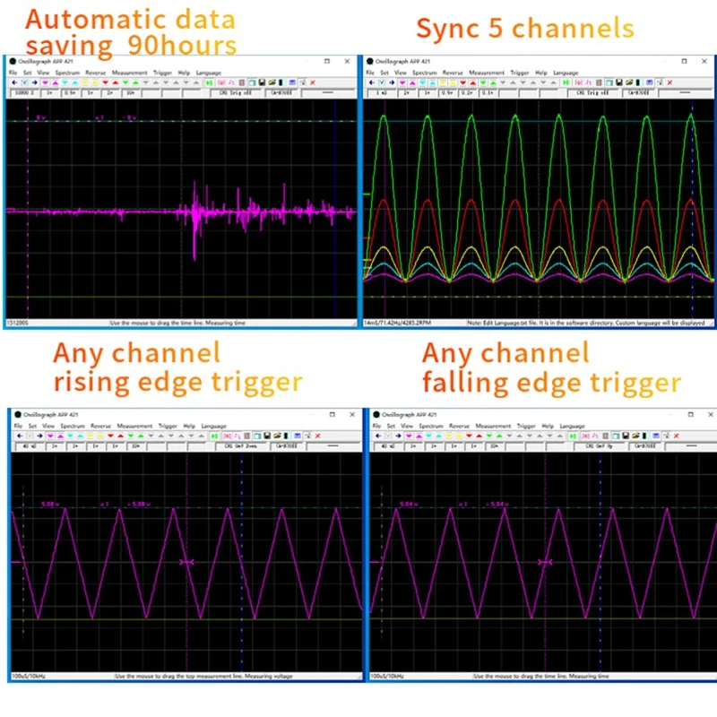 Fosc53c 1M Wi-Fi USB Oscilloscope 5-Channel Synchronous Input Electrical Repair Automotive Handheld Oscilloscope