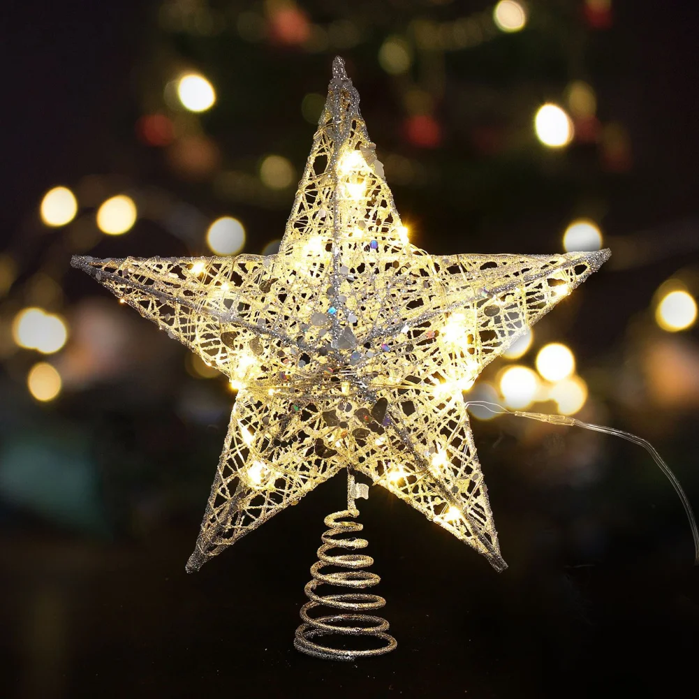 Nieuwe Kerst Ster Boom Topper Ornament 2700 K Super Helder 20 Led-Verlichting Voor Home Office Decoratie