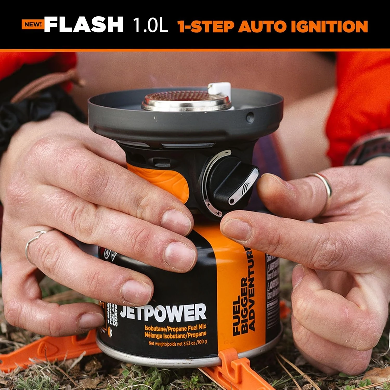 موقد فلاش 1.0 لتر محمول سريع الغليان للتخييم وحقائب الظهر مع إشعال تلقائي بخطوة واحدة، جديد لعام 2025، البروبان/الشعبية الجديدة