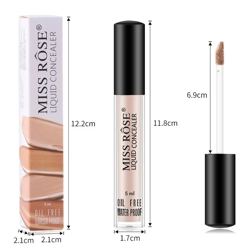 Miss Rose Moisturizing Oil Control Durable Foundation Cream Waterproof Face Makeup Concealer Foundation Solution Primer Makeup