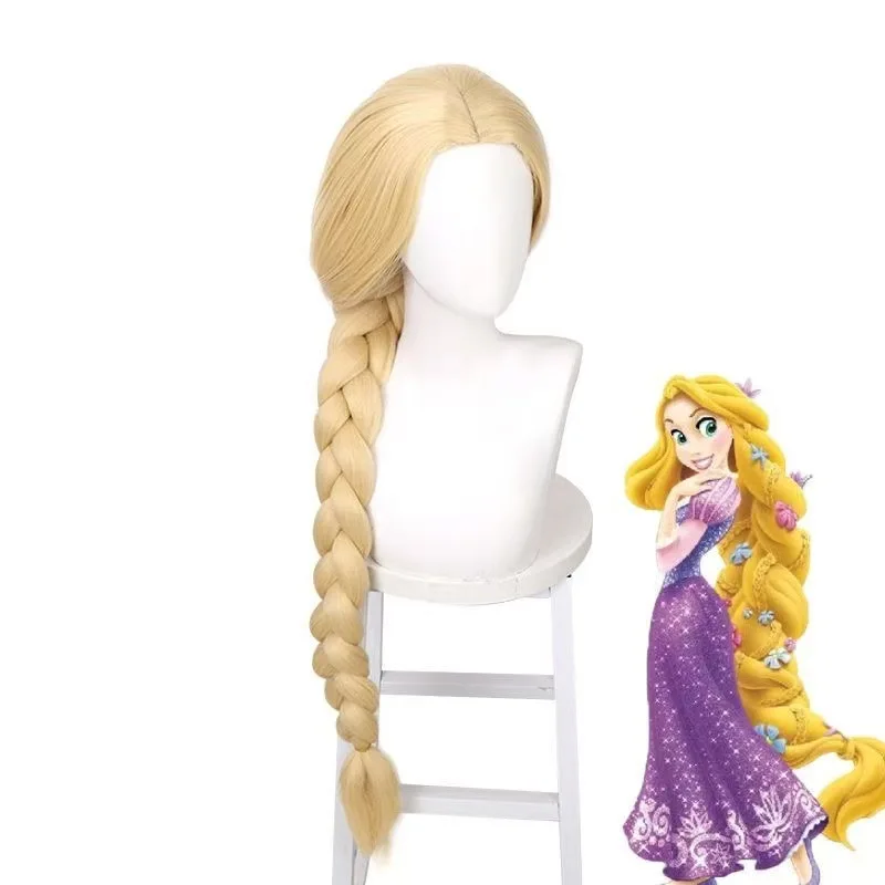 

1 Piece Braided Long Hair for Women Halloween Party Anime Costume Accessory Golden Rapunzel Cosplay Wig