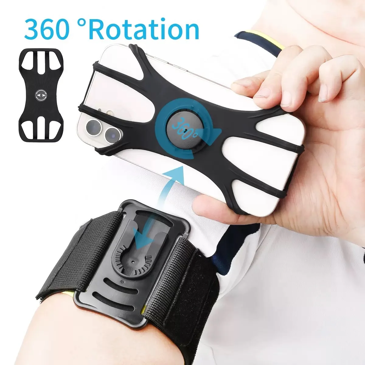 

360°Rotated Outdoor Sport Armband Case Phone Holder Running Phone Holder For iPhone 14 15 16 Samsung Huawei 4.5''-7'' Cellphone