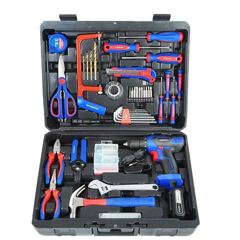 WORKPRO Electric Household Power Tool Set with Wireless Charging Function, Multi-functional Mini Drill for Renovation