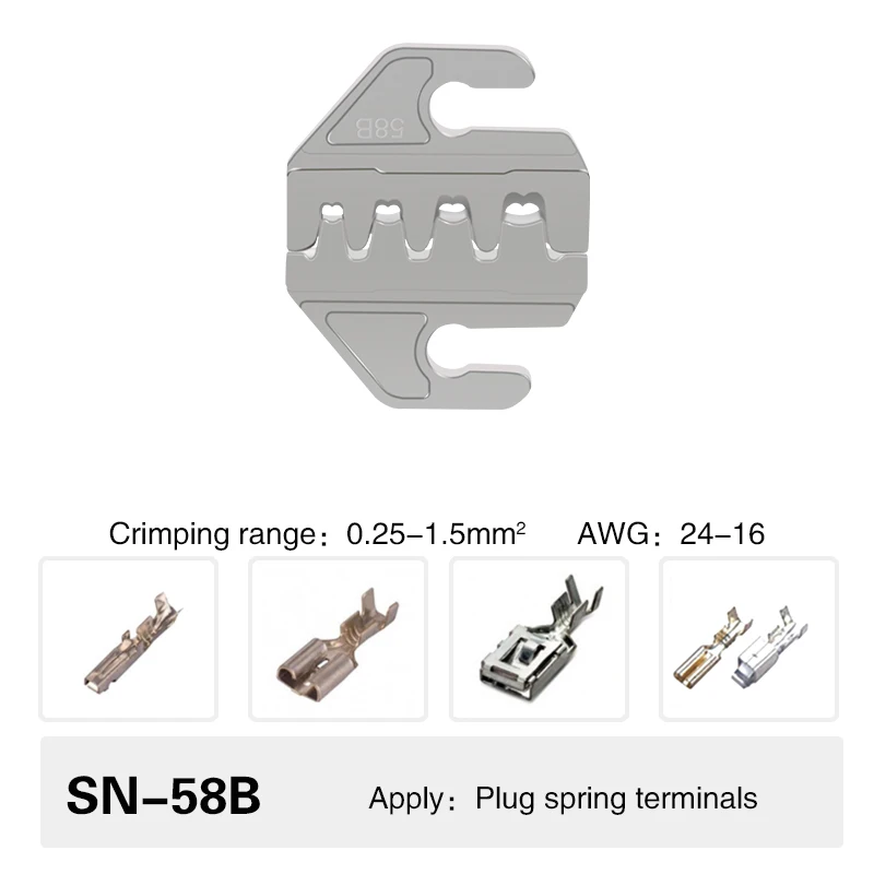 Crimpzange, Crimpbacken-Set, 4mm Schlitzbacken, SN-48BS/58B/02C/2546B/2549/06/X6/06WF/03H, zum Crimpen von Anschlussklemmen verwendet