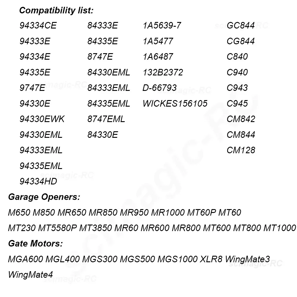 100% For 94330E 84335AML 84330AML ML700 1A5639-7 1A6518 94335EML 94333E 84335E 84330E Merlin C945 94335E Garage Remote Control