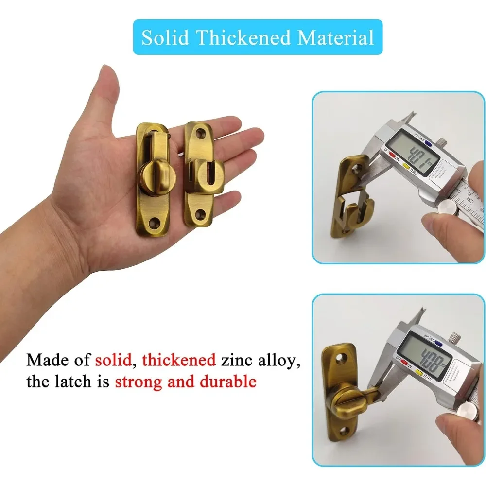 Sliding Door Lock Anti-theft Buckle Door Bolt Toggle Hardware 90 Degree Sliding Door Latch Solid Buckle Cam Cylinder Locks
