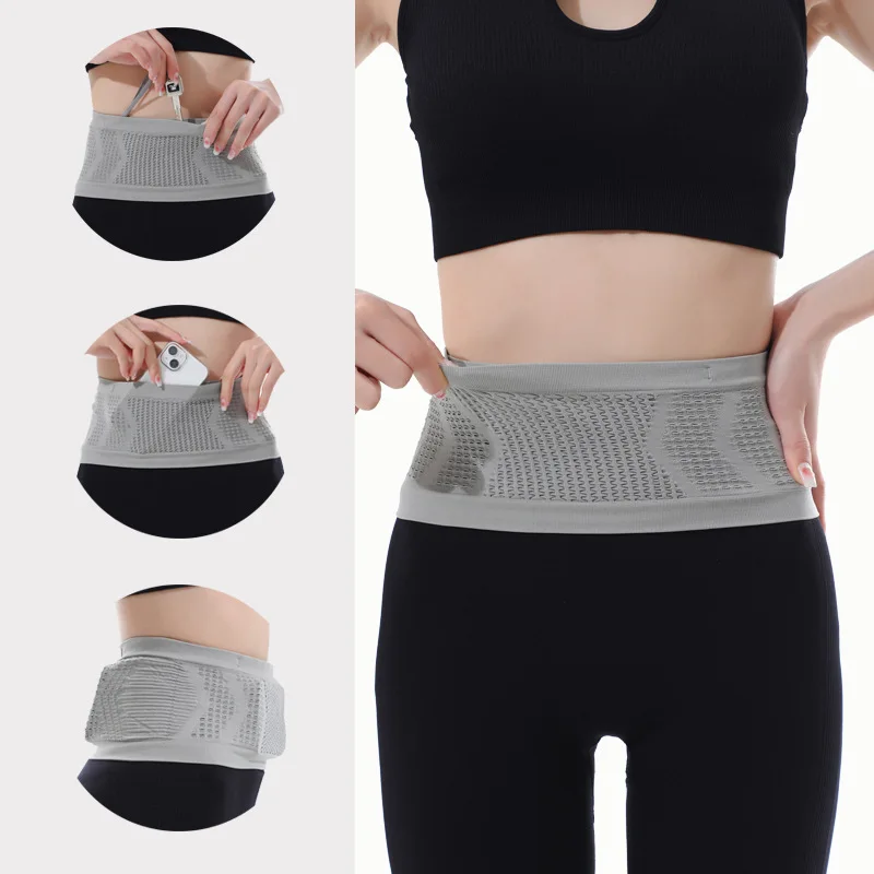 Seamless Invisible Running Waist Belt Bag Gym Bags Unisex Sports Fanny Pack Mobile Phone Bags for Fitness Jogging Cycling