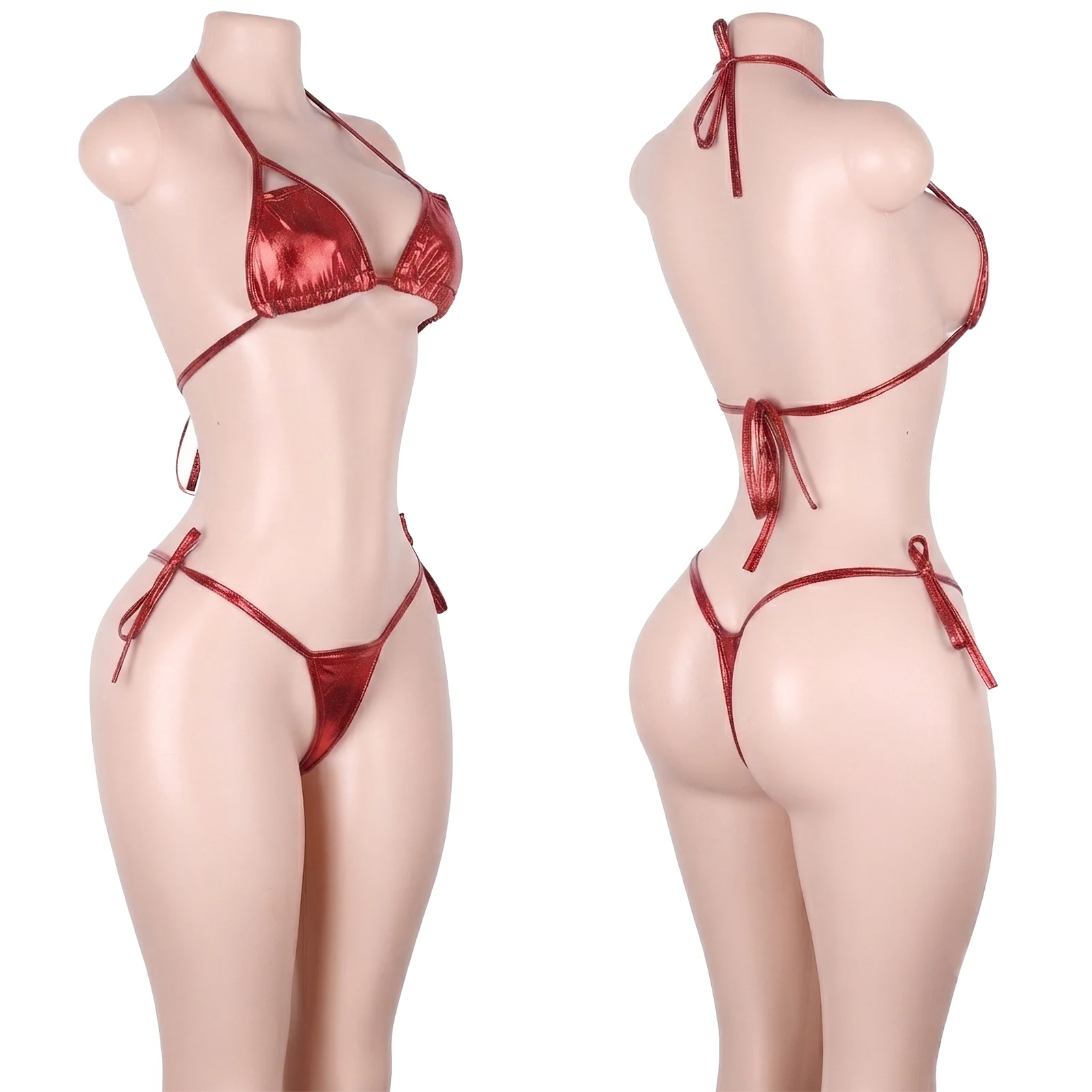 ODM Private Label Exotic Dancewear Crystal Chain Two-Piece Underwear Sets Bra Thong Briefs Pole Dancing Festival Ensembles