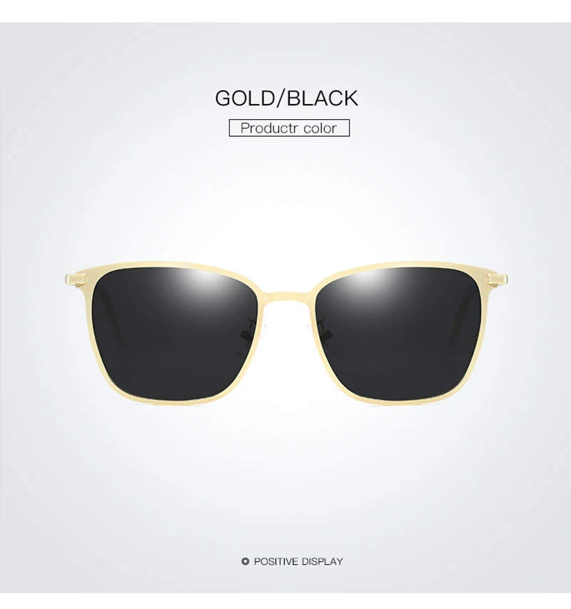 Klassische Quadratische Polarisierte Sonnenbrille Männer Luxus Metall Rechteck Sonnenbrille Männlich Vintage Nachtsicht Driving Shades UV400 – Detail 10
